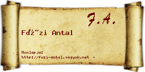 Füzi Antal névjegykártya