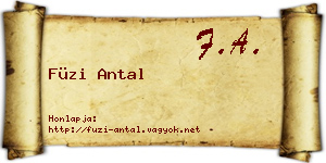 Füzi Antal névjegykártya
